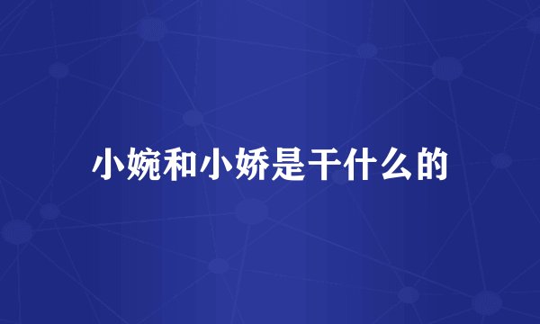 小婉和小娇是干什么的