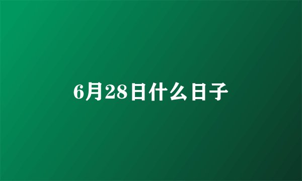 6月28日什么日子