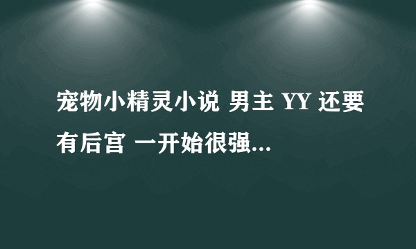 宠物小精灵小说 男主 YY 还要有后宫 一开始很强大的 有神兽