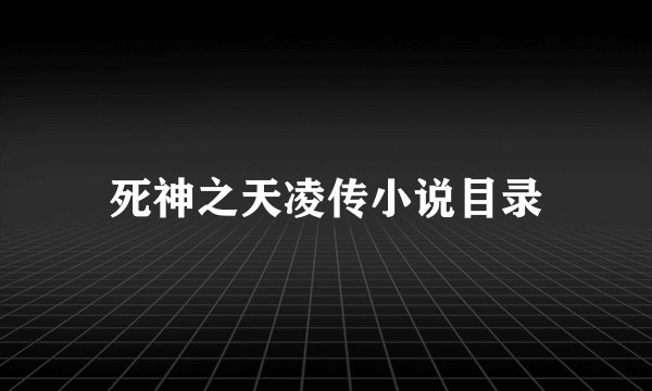 死神之天凌传小说目录