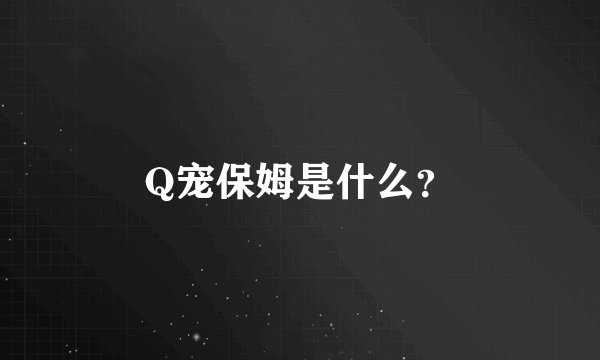 Q宠保姆是什么？