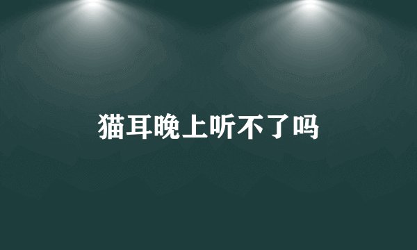 猫耳晚上听不了吗
