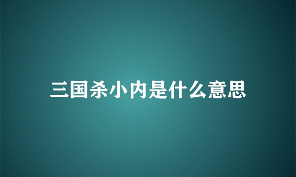 三国杀小内是什么意思