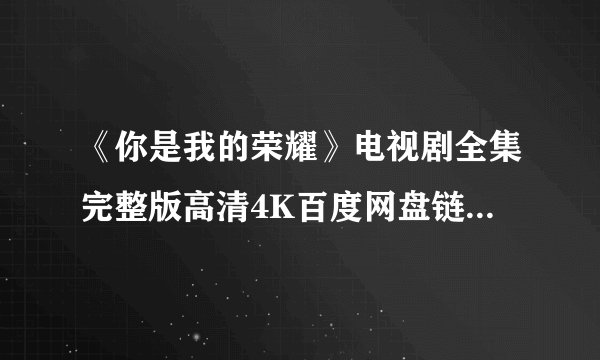 《你是我的荣耀》电视剧全集完整版高清4K百度网盘链接分享提取码