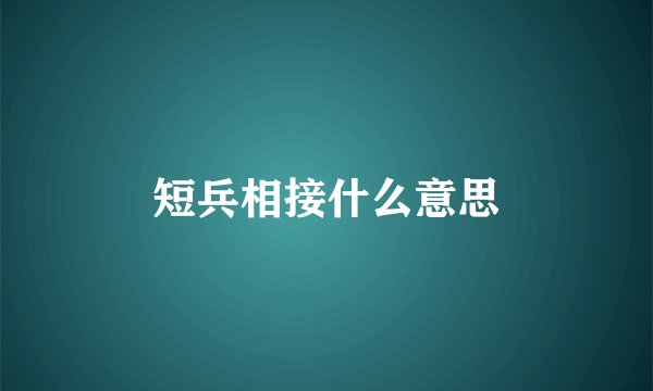 短兵相接什么意思