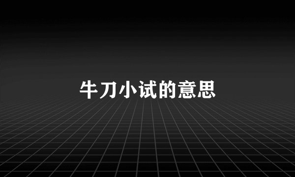 牛刀小试的意思