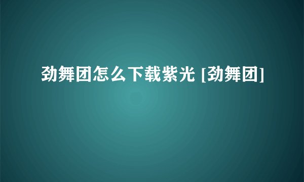 劲舞团怎么下载紫光 [劲舞团]