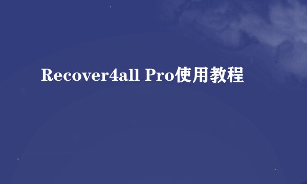 Recover4all Pro使用教程