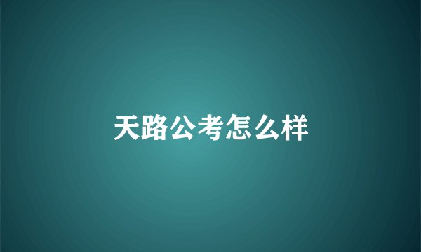 天路公考怎么样