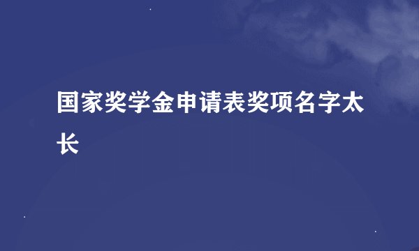 国家奖学金申请表奖项名字太长