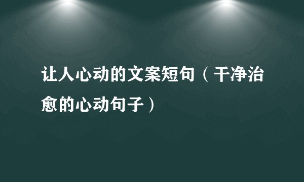 让人心动的文案短句（干净治愈的心动句子）