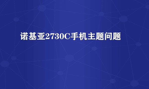 诺基亚2730C手机主题问题