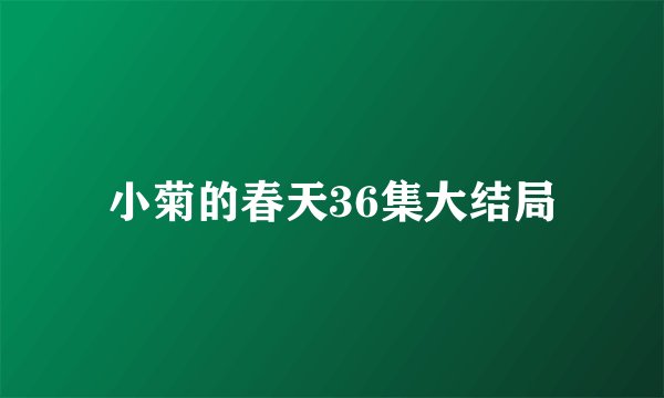 小菊的春天36集大结局