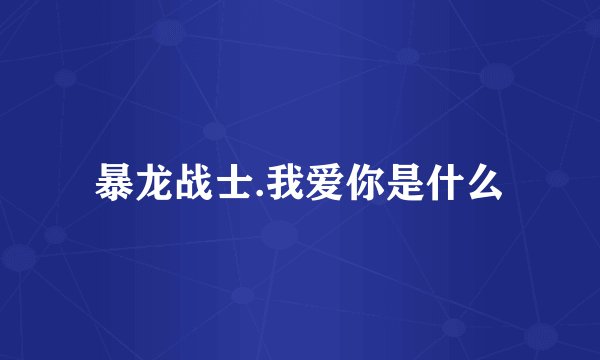 暴龙战士.我爱你是什么