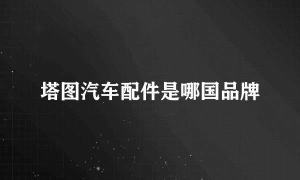 塔图汽车配件是哪国品牌