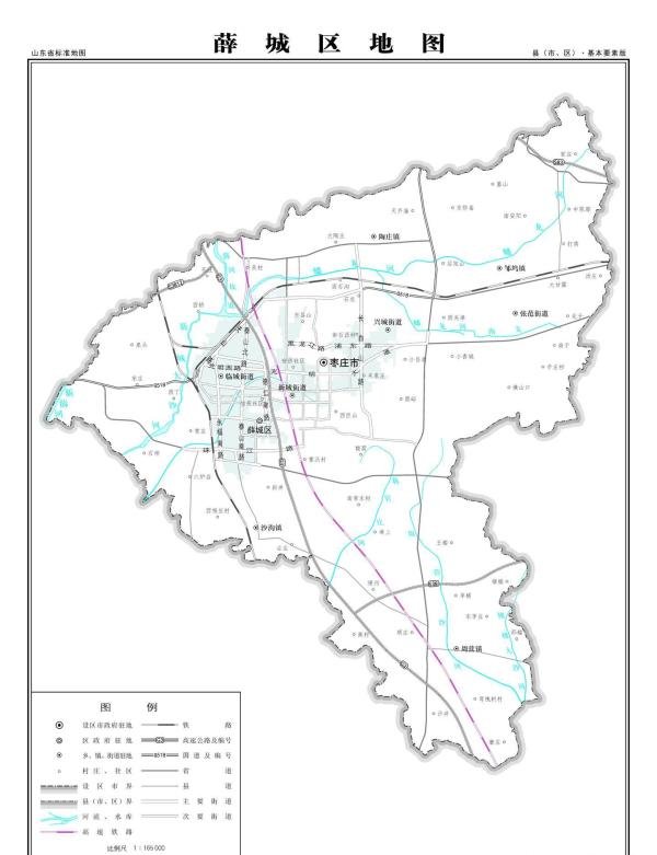 枣庄市薛城区地图