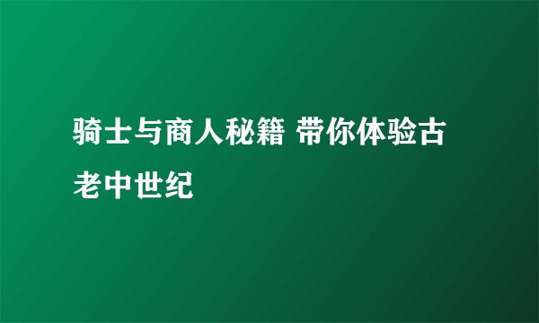骑士与商人秘籍 带你体验古老中世纪