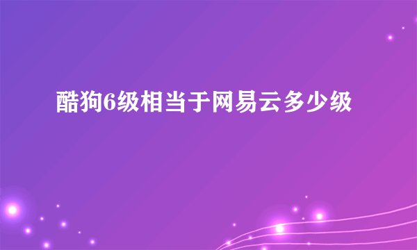 酷狗6级相当于网易云多少级
