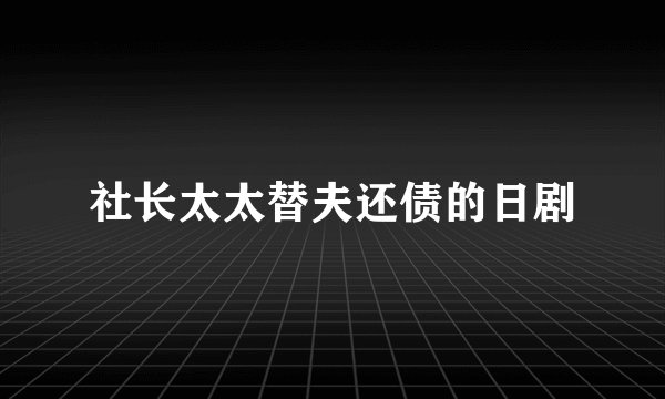 社长太太替夫还债的日剧
