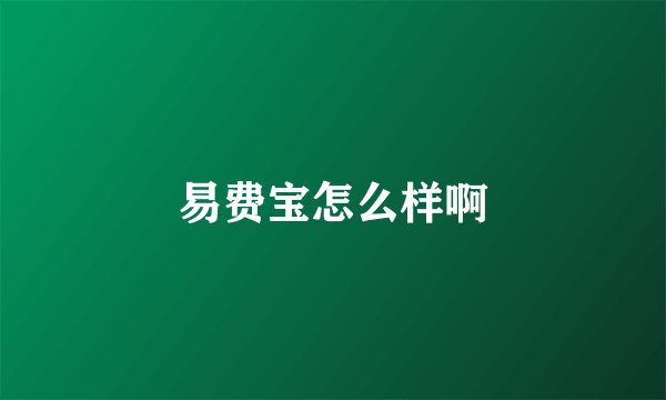 易费宝怎么样啊