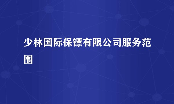 少林国际保镖有限公司服务范围
