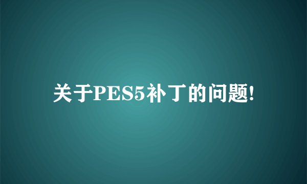 关于PES5补丁的问题!