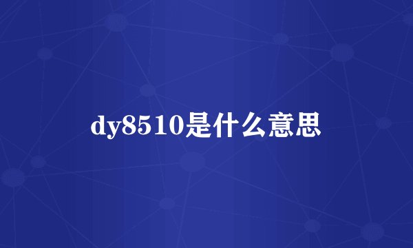 dy8510是什么意思