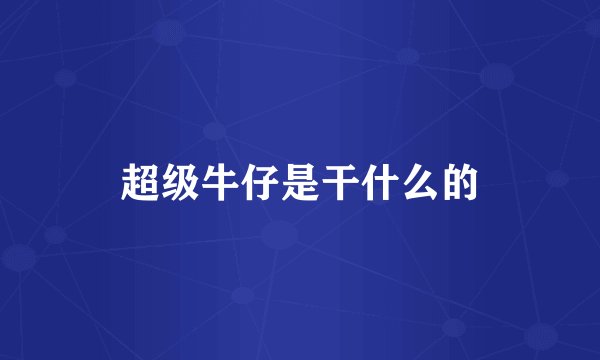 超级牛仔是干什么的