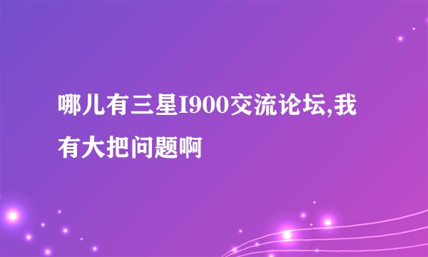 哪儿有三星I900交流论坛,我有大把问题啊