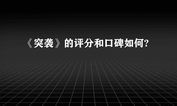 《突袭》的评分和口碑如何?