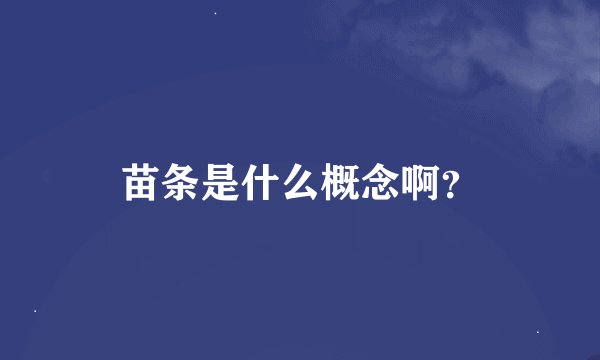 苗条是什么概念啊？