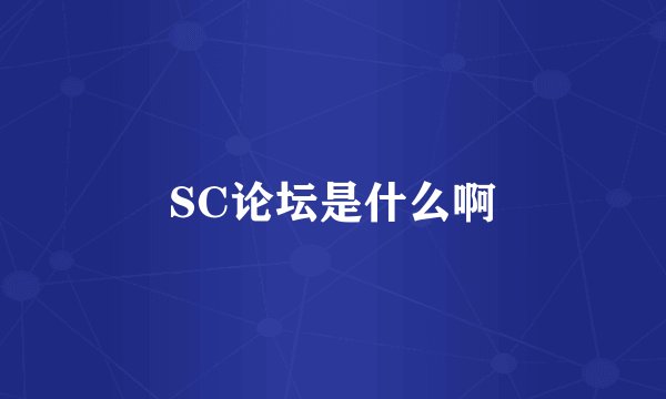 SC论坛是什么啊