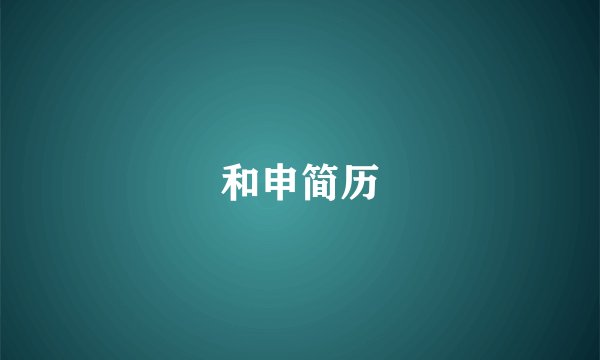 和申简历