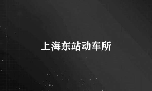 上海东站动车所