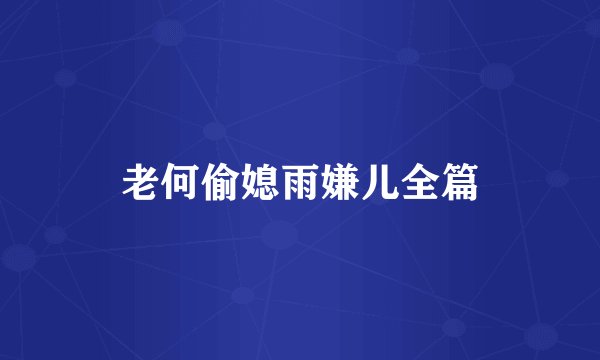老何偷媳雨嫌儿全篇