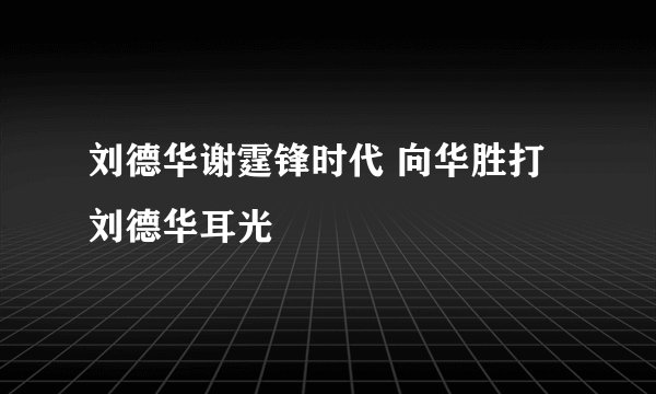 刘德华谢霆锋时代 向华胜打刘德华耳光