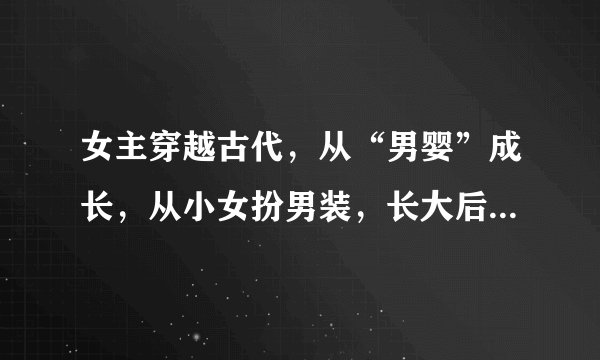 女主穿越古代，从“男婴”成长，从小女扮男装，长大后当丞相，后当皇后的穿越小说