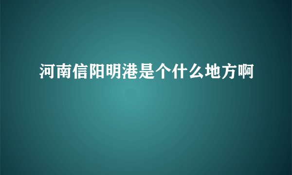 河南信阳明港是个什么地方啊