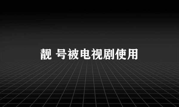 靓 号被电视剧使用