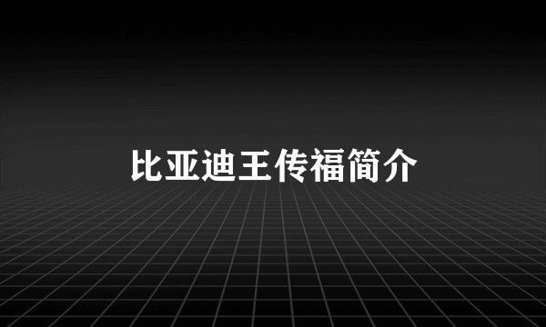比亚迪王传福简介