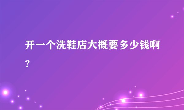 开一个洗鞋店大概要多少钱啊？