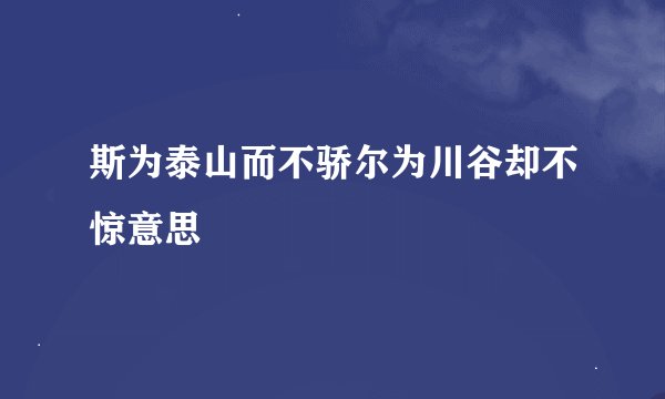 斯为泰山而不骄尔为川谷却不惊意思