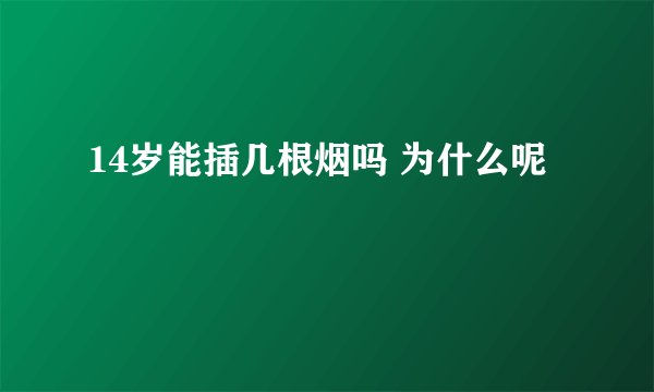 14岁能插几根烟吗 为什么呢