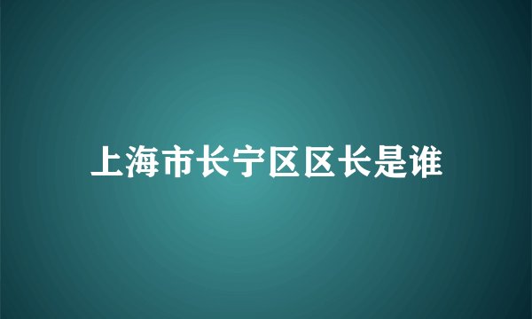 上海市长宁区区长是谁