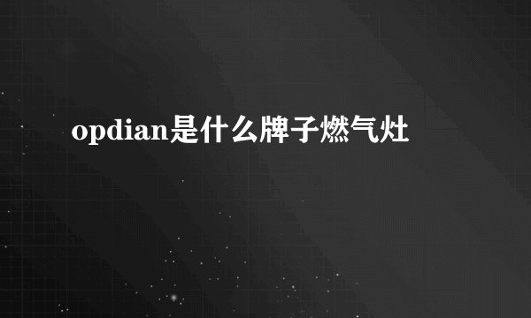 opdian是什么牌子燃气灶
