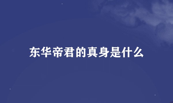 东华帝君的真身是什么