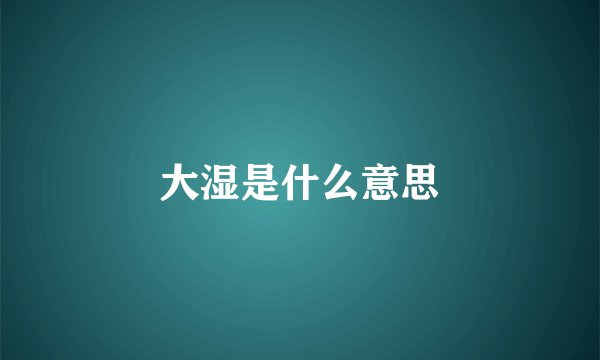 大湿是什么意思