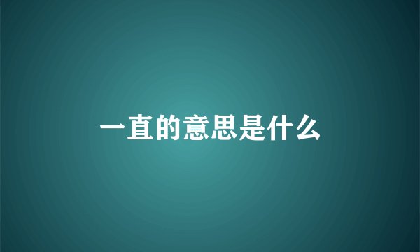 一直的意思是什么