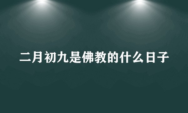二月初九是佛教的什么日子