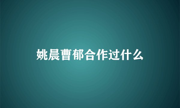 姚晨曹郁合作过什么